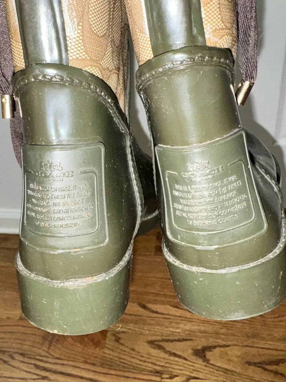 Coach Tristee Signature Lace-Back Rain Boots